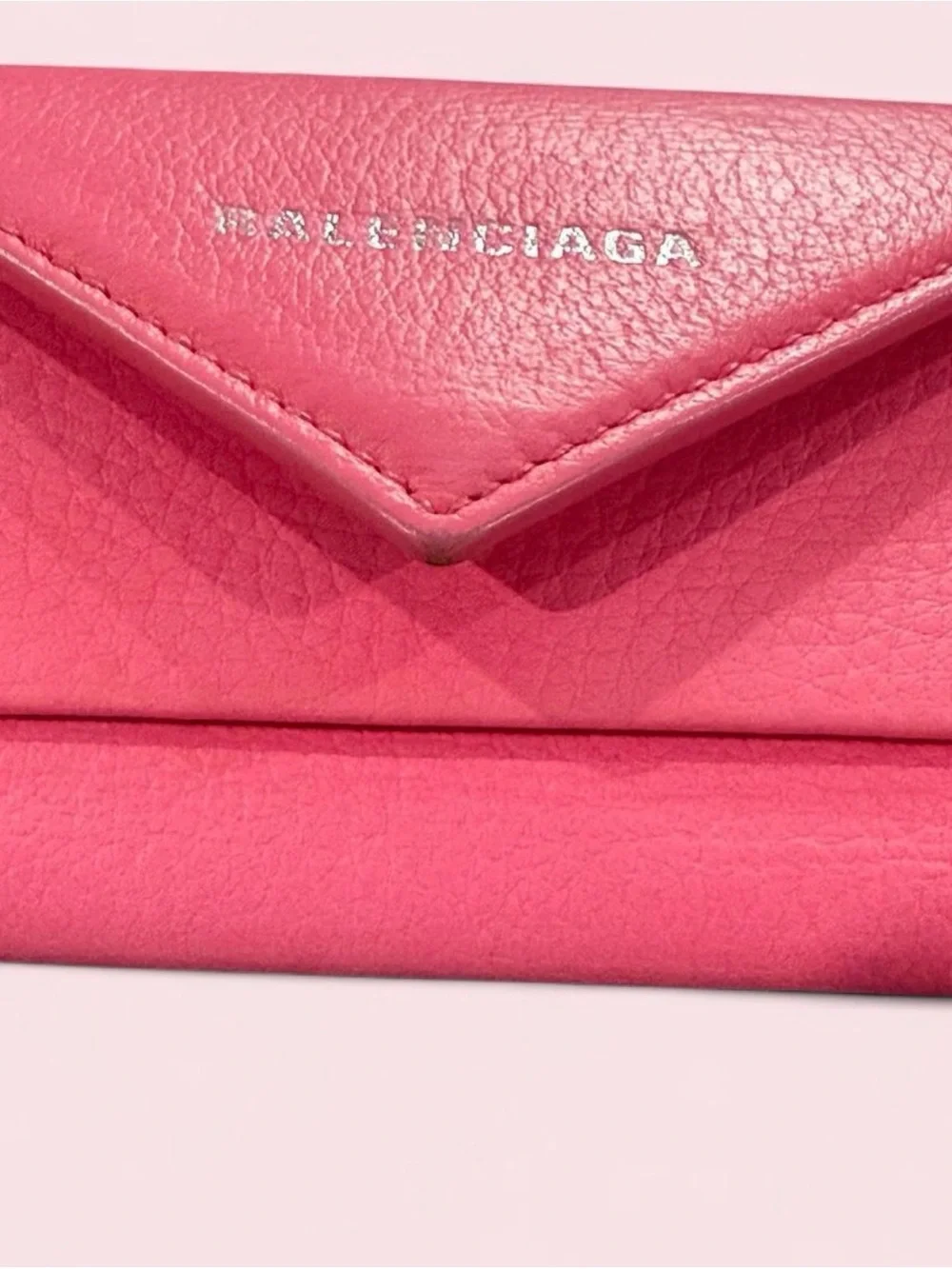 Balenciaga Pink Envelope Card Holder & Key ring wallet